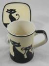 Ivory Cat Mug and Coaster