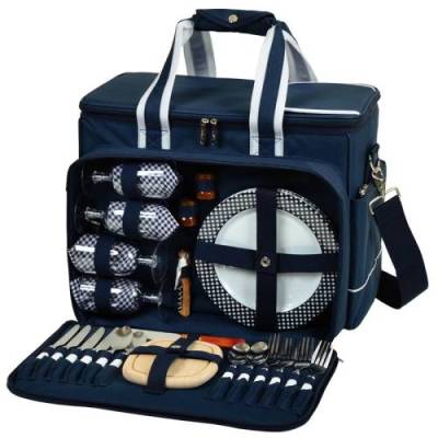 Navy Upscale Picnic Cooler for Four