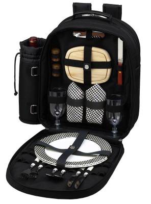 Black Picnic Backpack for Two
