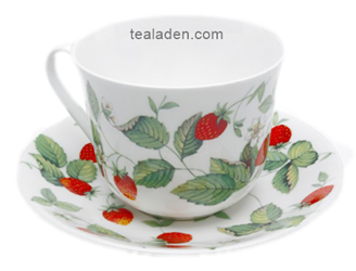 Alpine Strawberry Breakfast Cup and Saucer