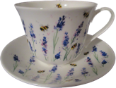 Bees and Lavender  Breakfast Cup and Saucer