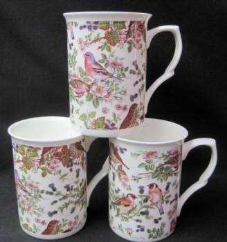 Three Bird Chintz Mugs