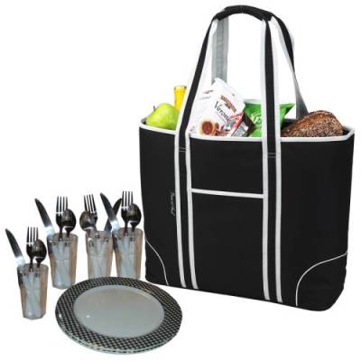 Black Insulated Cooler Tote for Four