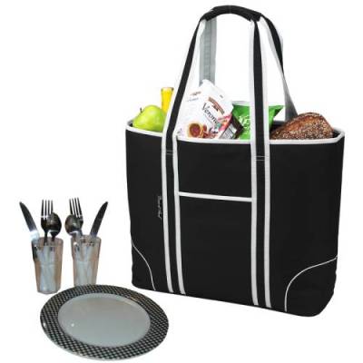 Black Insulated Cooler Tote for Two