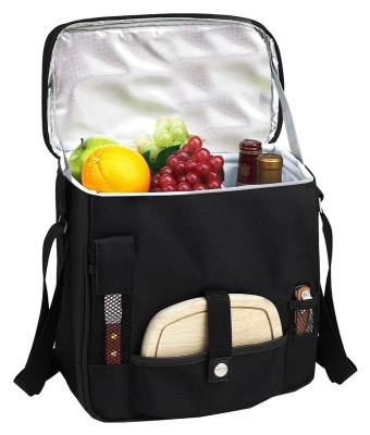 Black Wine and Cheese Cooler Tote