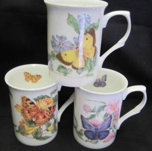 Three Butterfly Wrap Mugs