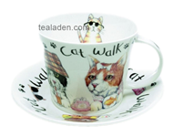 Animal Fashion Cat Walk Breakfast Cup and Saucer