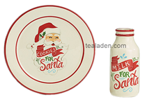 Classic Santa Cookie Plate and Milk Bottle