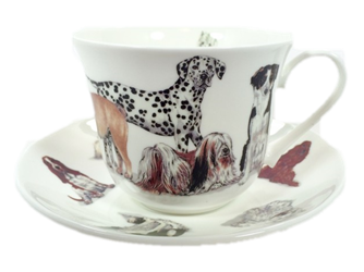 Dogs Galore Breakfast Cup and Saucer