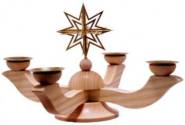 Wooden Candle Holder with Star