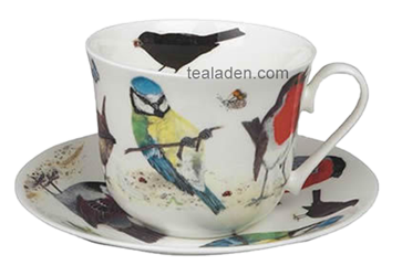 Garden Bird Breakfast Cup and Saucer