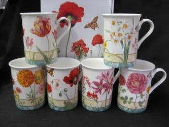 Six Garden Flowers Mugs