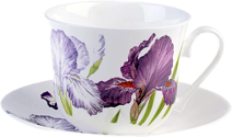 Purple Iris Breakfast Cup and Saucer