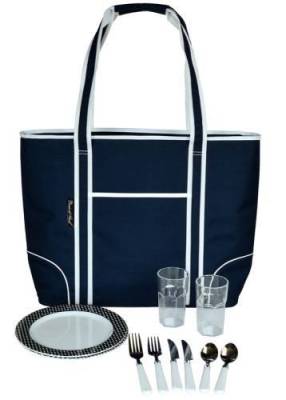 Navy Insulated Cooler Tote for Two