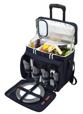 Navy Picnic Cooler on Wheels