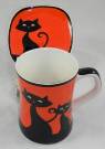 Orange Cat Mug and Coaster