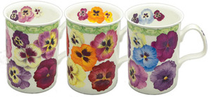 Three Pansy Mugs