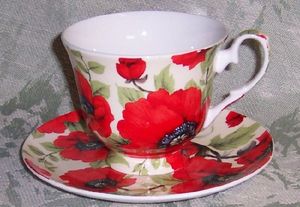 Poppy Chintz Cup and Saucer