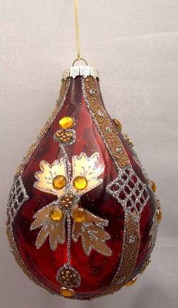 Red Glass Teardrop Ornament