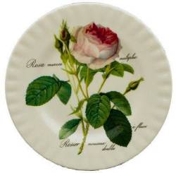 Redoute Rose Dessert Plates- Set of Four