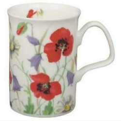 Red English Meadows Mugs Set of Three