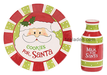 Cookies for Santa Plate and Milk Bottle