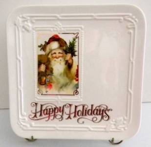 Happy Holidays Santa Plate