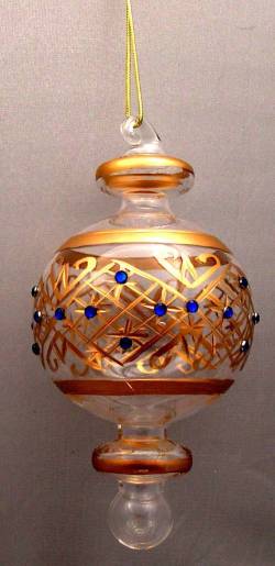 Round Gold Glass Ornament