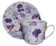 Sweet Pea Lilac Breakfast Cup and Saucer