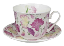 Sweet Pea Pink Breakfast Cup and Saucer