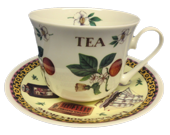 New Tea Motif Breakfast Cup and Saucer