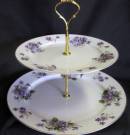 Wild Violets Two Tier Tray