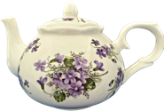 Wild Violets Six Cup Teapot